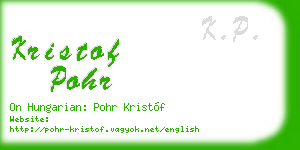 kristof pohr business card
